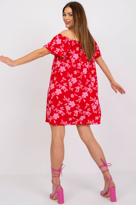 Červené minišaty s květinami Amaya...