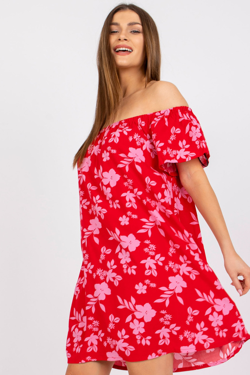 Červené minišaty s květinami Amaya...