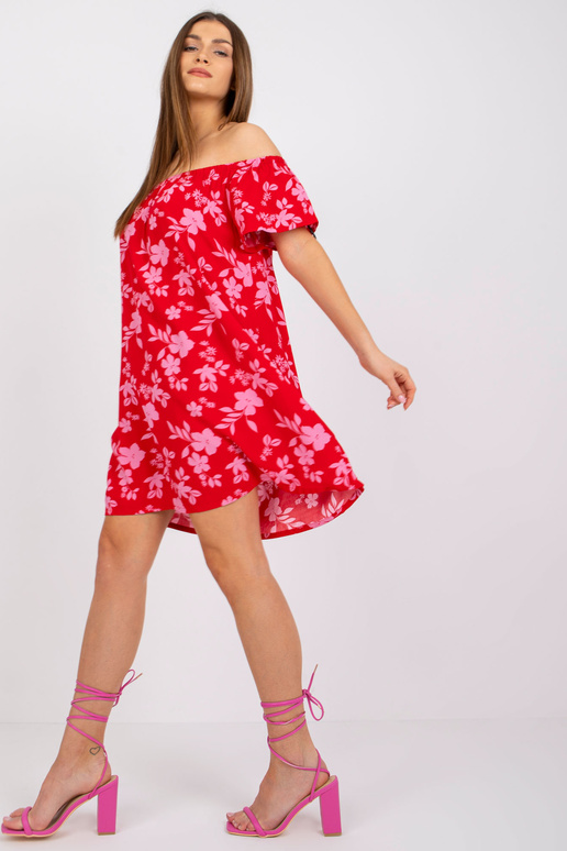 Červené minišaty s květinami Amaya...