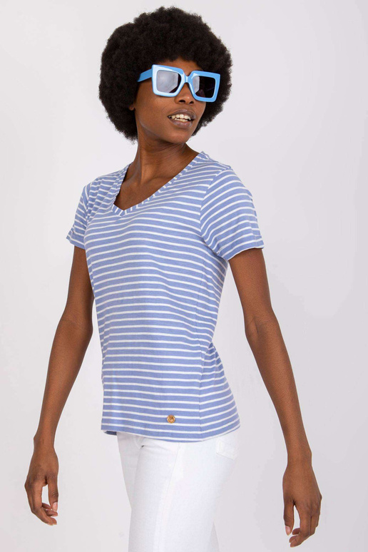 Světle modré bavlněné tričko pro ženy...