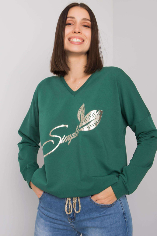 Tmavě zelená halenka větší velikosti...