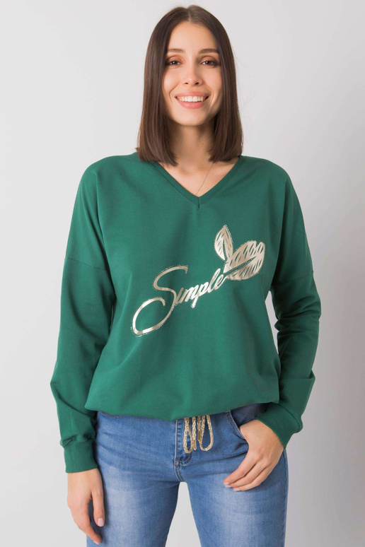 Tmavě zelená halenka větší velikosti...