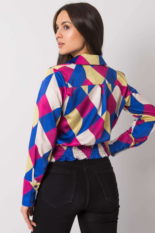 Modrá/žlutá košilová halenka Grizella