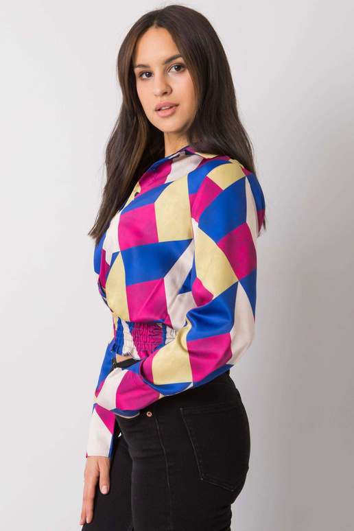 Modrá/žlutá košilová halenka Grizella