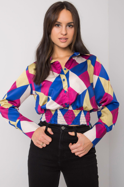 Modrá/žlutá košilová halenka Grizella