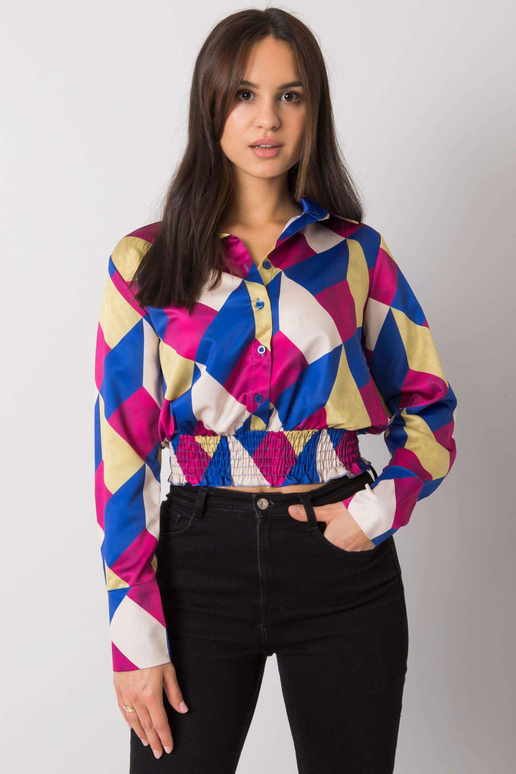 Modrá/žlutá košilová halenka Grizella