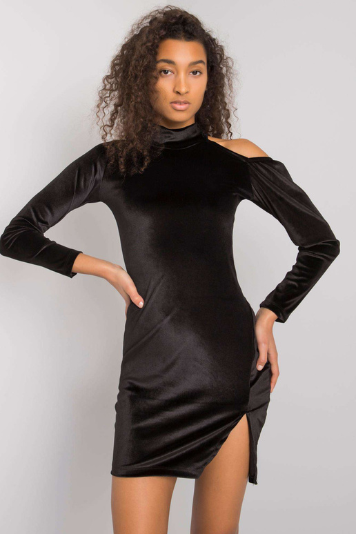 Černé velurové minišaty Bellah RUE PARIS