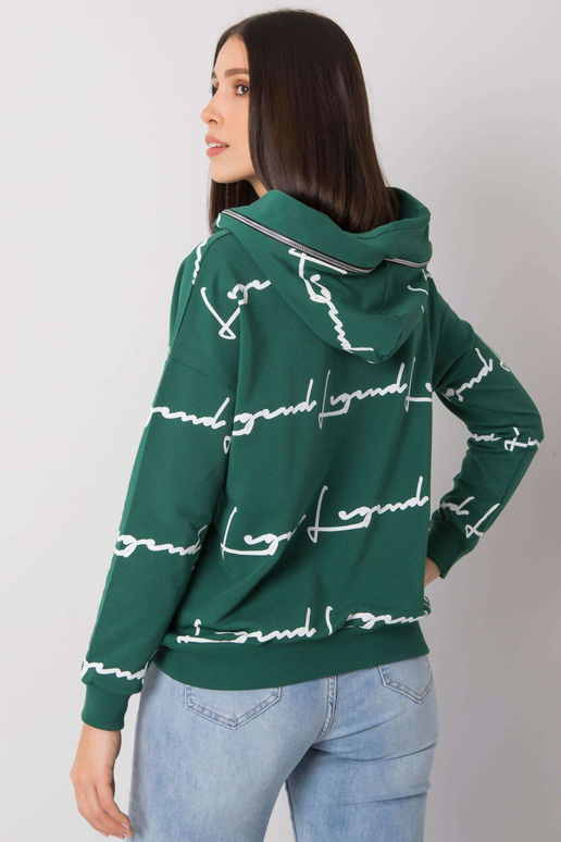 Tmavě zelená mikina větší velikosti s...