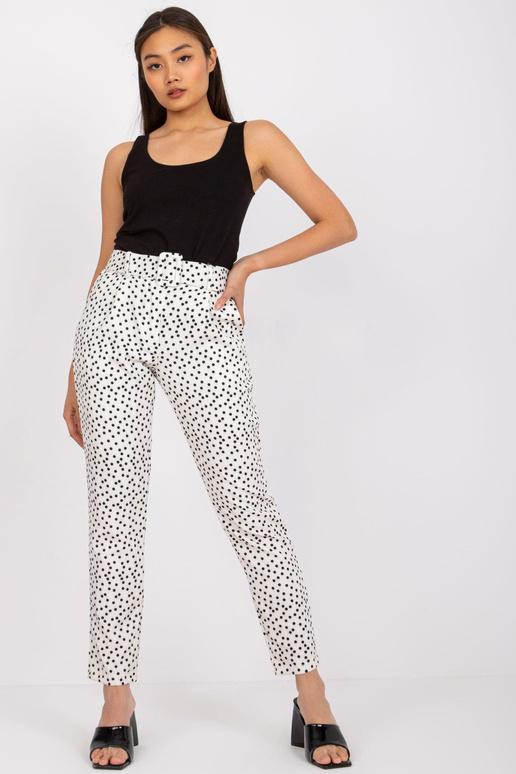 Ecru puntíkované kalhoty Kyoto Ecru puntíkované kalhoty Kyoto