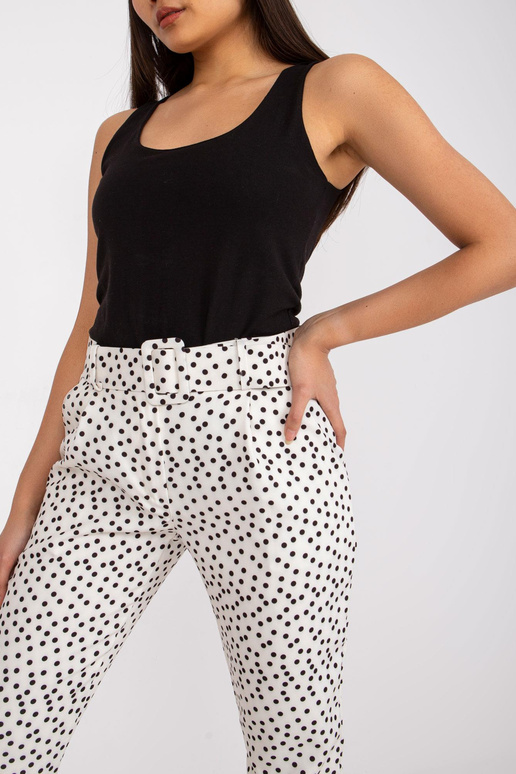 Ecru puntíkované kalhoty Kyoto Ecru puntíkované kalhoty Kyoto