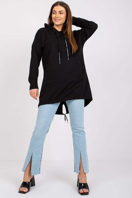 Černá mikina pro ženy s potiskem na... Černá mikina pro ženy s potiskem na...