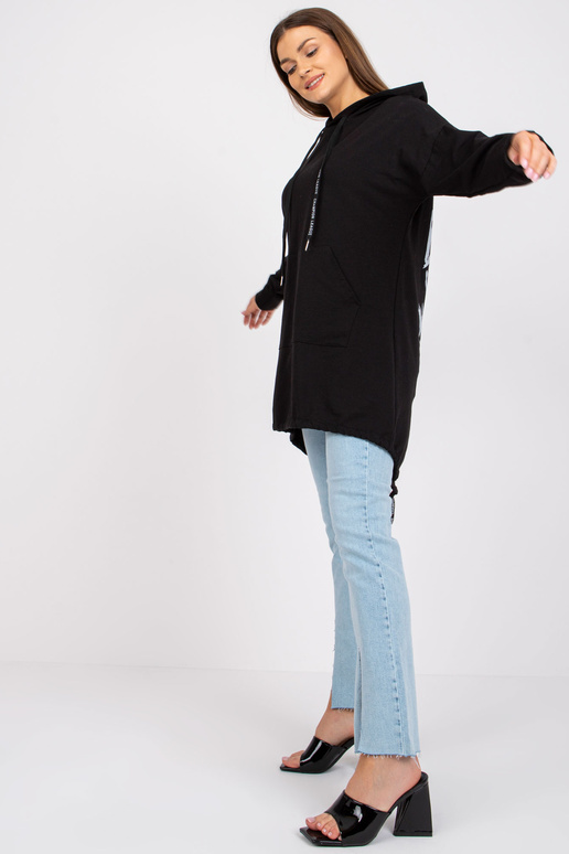 Černá mikina pro ženy s potiskem na... Černá mikina pro ženy s potiskem na...