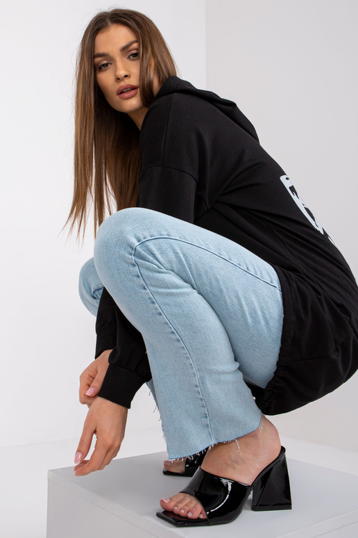 Černá mikina pro ženy s potiskem na... Černá mikina pro ženy s potiskem na...