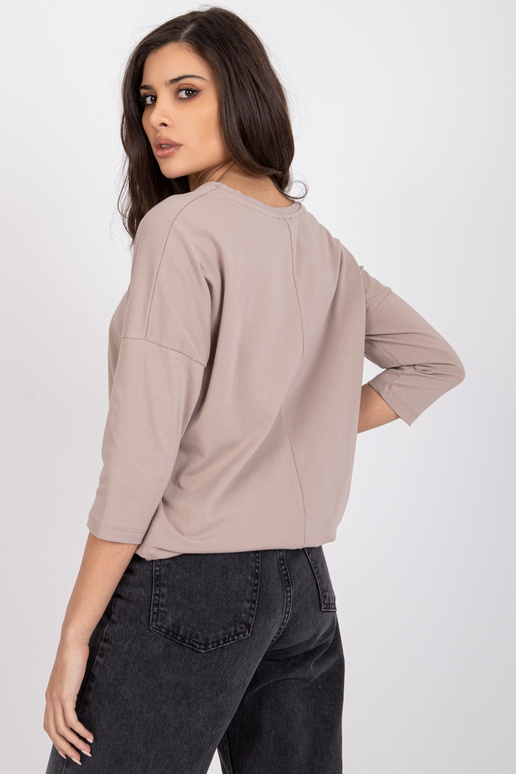 Tmavě béžová bavlněná halenka s...