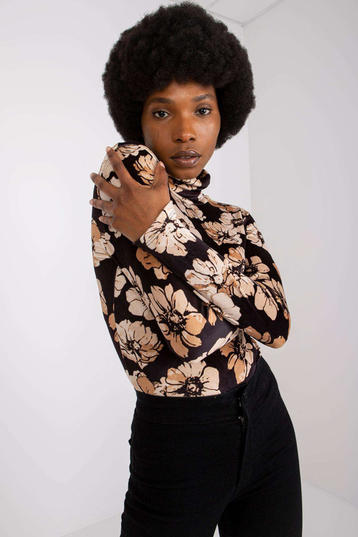 Černo-béžová velurová halenka s...