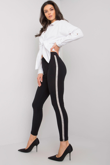 Černé bavlněné legíny s... 2