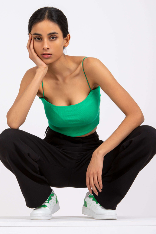 Zelený crop top s pruhy Aria RUE PARIS