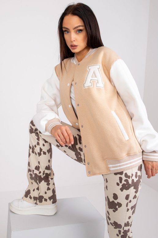 Béžová bomber mikina s kapsami Palma