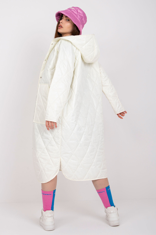 Ecru dlouhá bunda s prošíváním Maule...