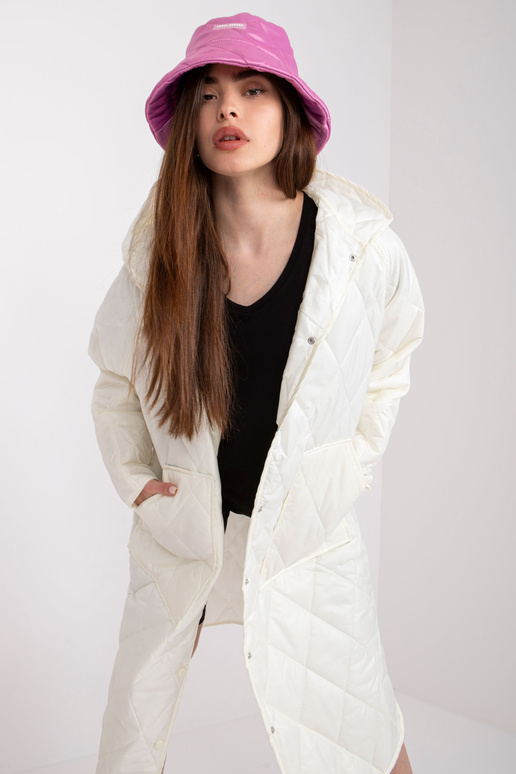 Ecru dlouhá bunda s prošíváním Maule...