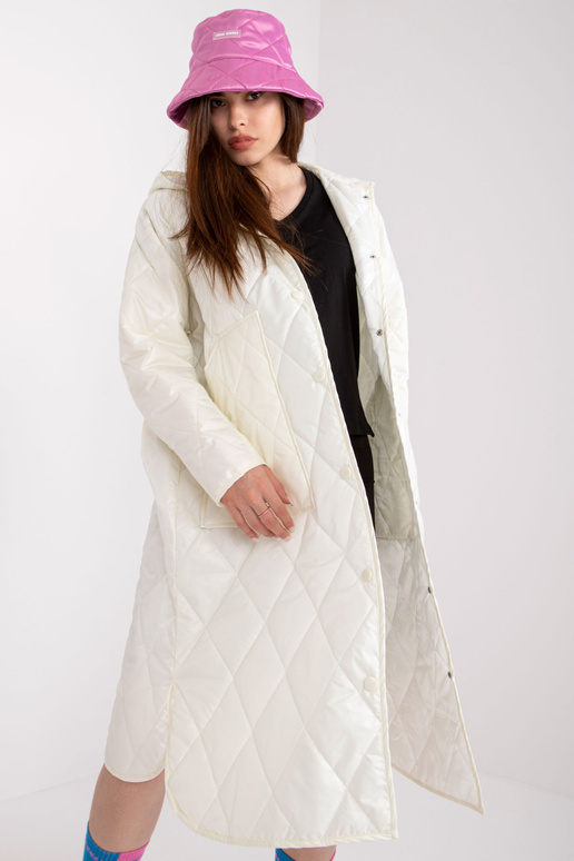 Ecru dlouhá bunda s prošíváním Maule...