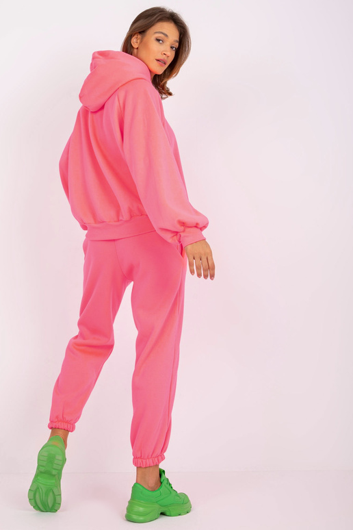 Fluo růžová dámská mikina s kapucí Liana