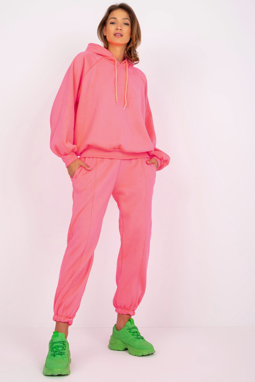 Fluo růžová dámská mikina s kapucí Liana