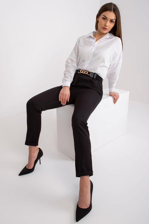 Černé kalhoty s páskem Seville