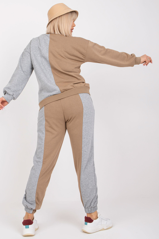 Tmavě béžově šedá bavlněná tepláková...