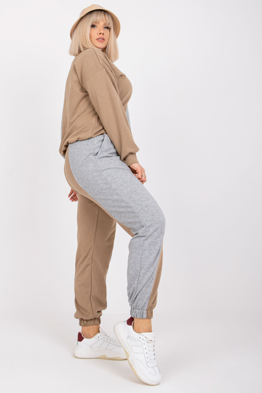 Tmavě béžově šedá bavlněná tepláková...