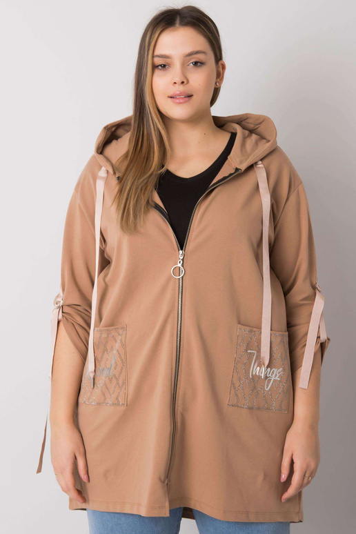 Mikina Camel plus size na zip Zurich