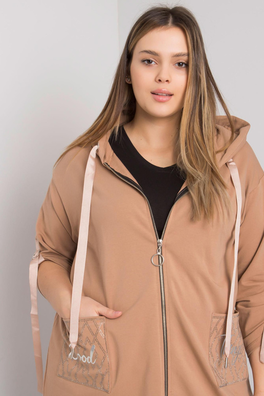Mikina Camel plus size na zip Zurich