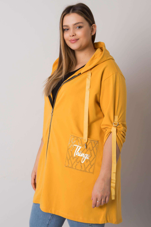 Žlutá mikina Zurich Plus Size na zip