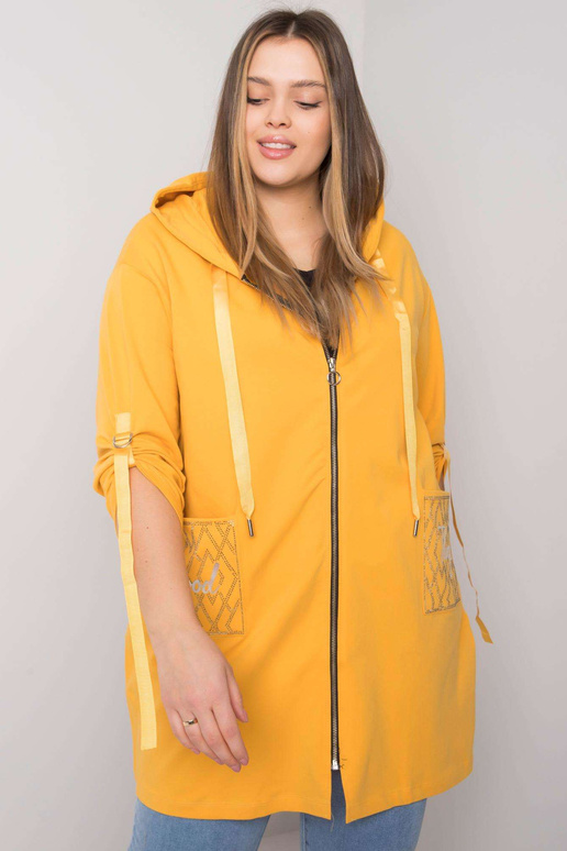 Žlutá mikina Zurich Plus Size na zip