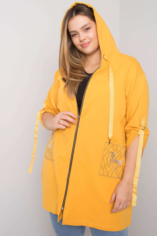 Žlutá mikina Zurich Plus Size na zip