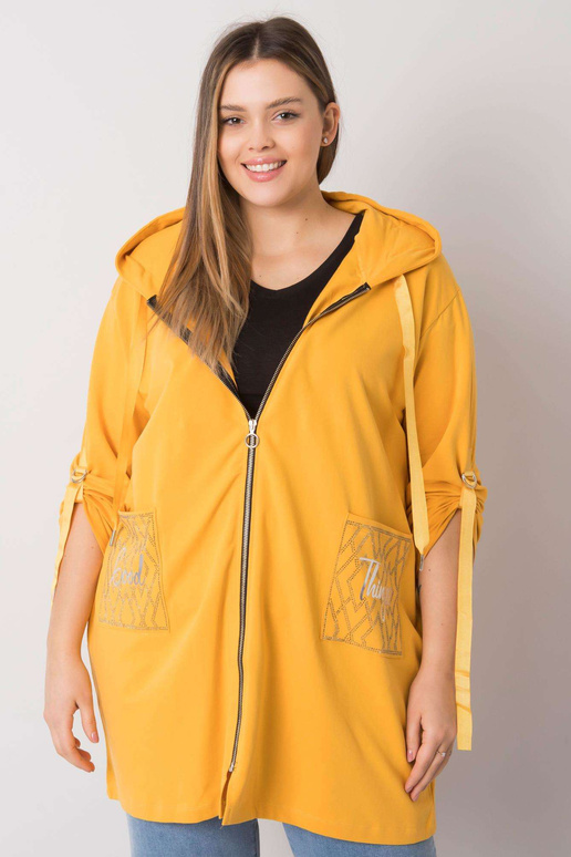 Žlutá mikina Zurich Plus Size na zip