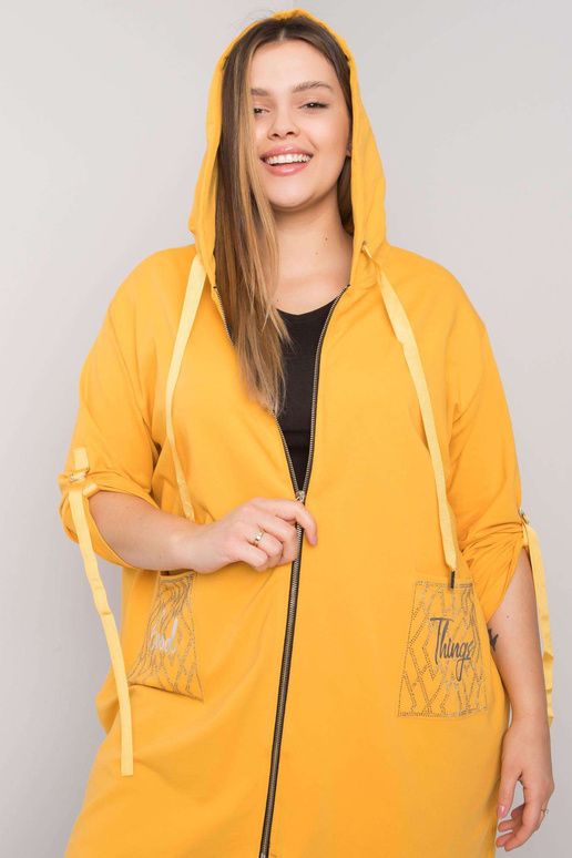 Žlutá mikina Zurich Plus Size na zip