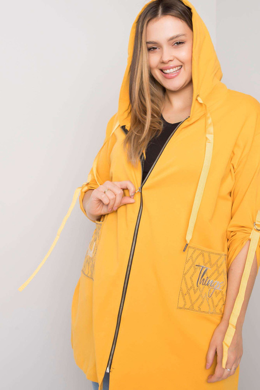 Žlutá mikina Zurich Plus Size na zip