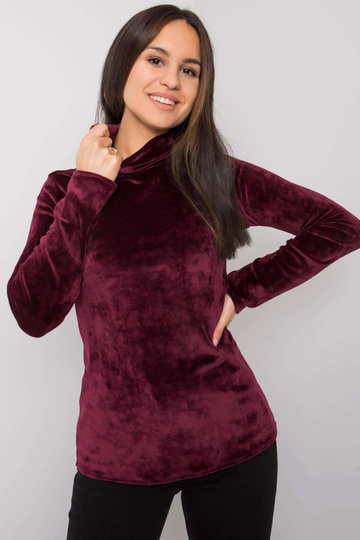 Vínová velurová halenka s...