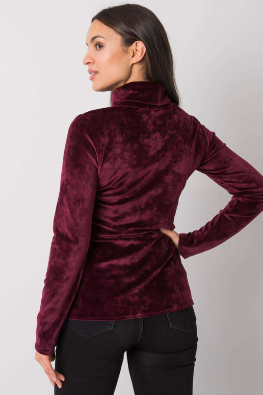 Vínová velurová halenka s rolákem Millau