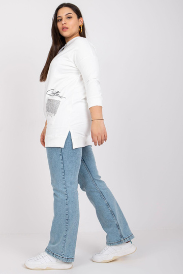 Ecru mikinová tunika z...