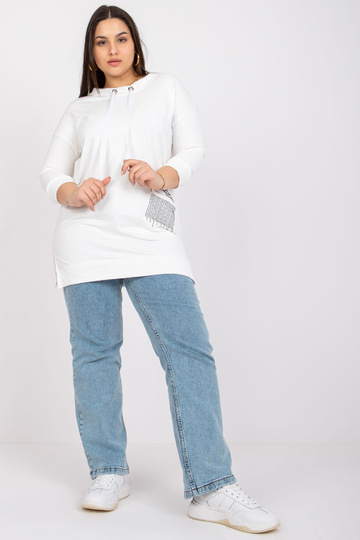 Ecru mikinová tunika z... 2