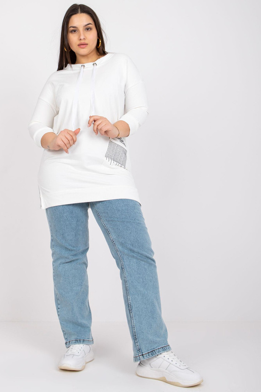 Ecru mikinová tunika z bavlny větší... Ecru mikinová tunika z bavlny větší...