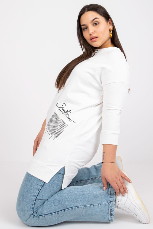 Ecru mikinová tunika z bavlny větší... Ecru mikinová tunika z bavlny větší...