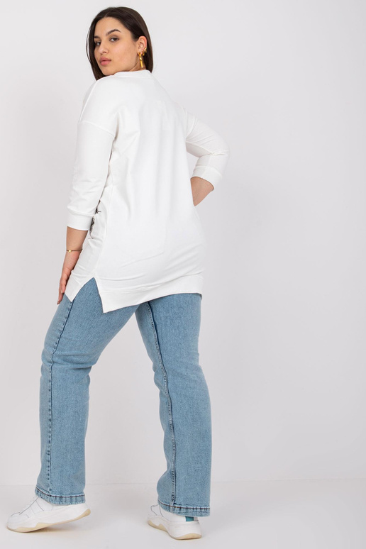 Ecru mikinová tunika z bavlny větší... Ecru mikinová tunika z bavlny větší...