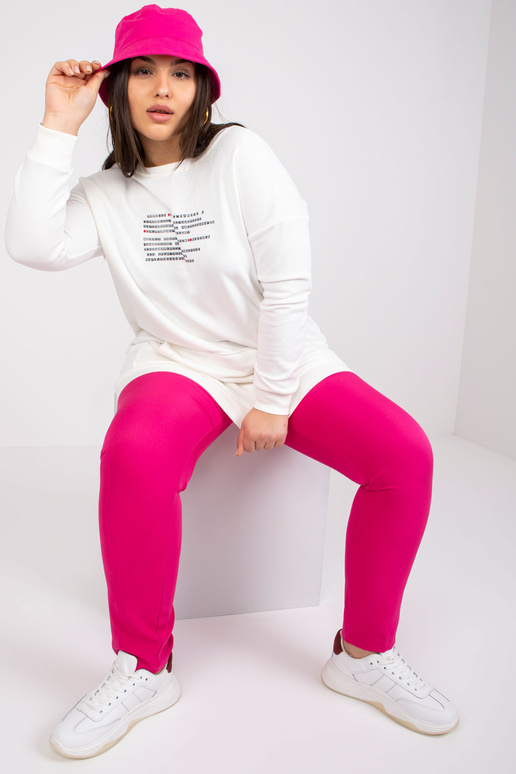 Ecru mikina plus size bez kapuce Desiree