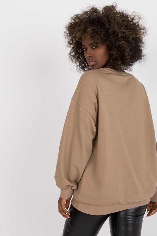 Tmavě béžově zlatá mikina oversized...