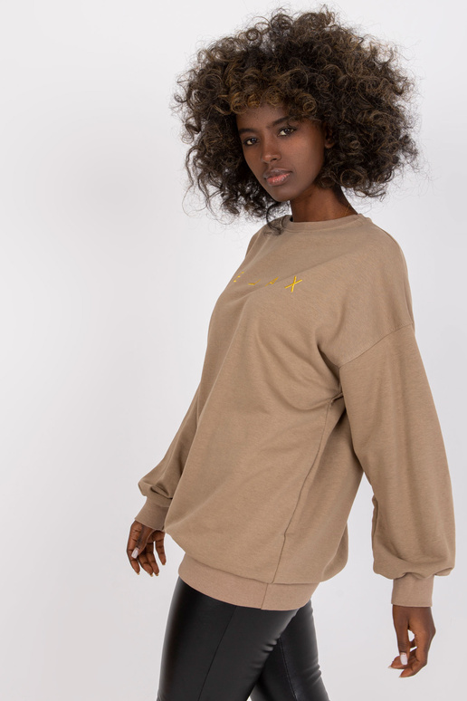 Tmavě béžově zlatá mikina oversized...