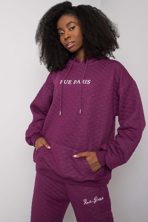 Fialová prošívaná mikina Hanna RUE PARIS