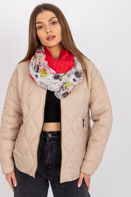 Bílo-červený šátek s potisky